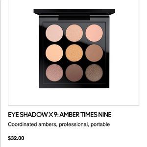 MAC amber X9 eye shadow pallete